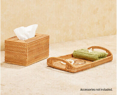 Handwoven Tissue Box Holder or Accessory Tray