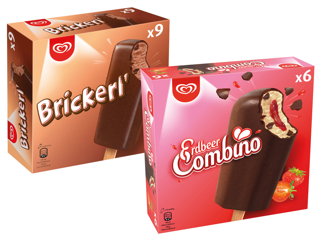 ESKIMO Erdbeer Combino oder Brickerl