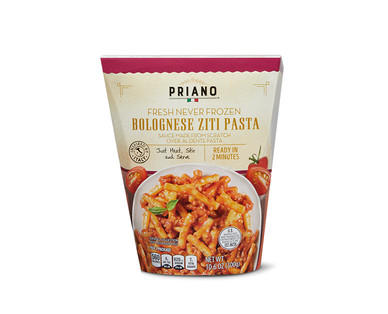 Priano Alfredo or Bolognese Ziti Pasta Meals