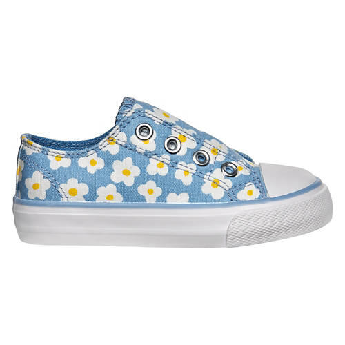 Toddler Memory Foam Canvas Slip Ons - Flower, 11/12