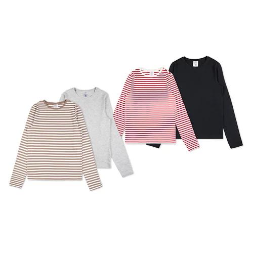 UP 2 FASHION WOMEN Damen Basic T-Shirt, Doppelpkg.