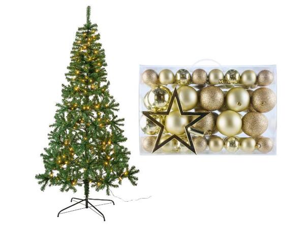 Vánoční LED stromek s 68dílnou sadou ozdob (210 cm), zlatá