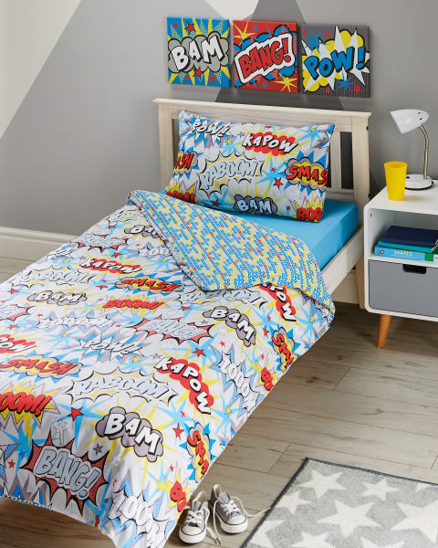 Comic Single Printed Duvet Set