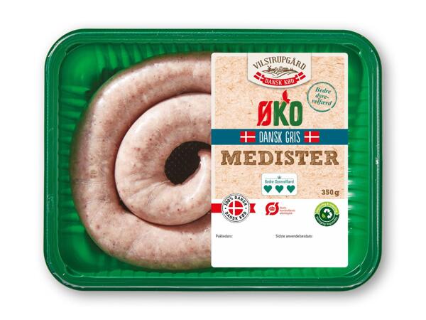 Dansk økologisk medister, middagskoteletter, hakket grisekød eller kyllingebrystfilet