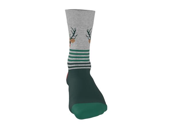 Esmara Men's Green & Navy Christmas Socks - 3 Pairs