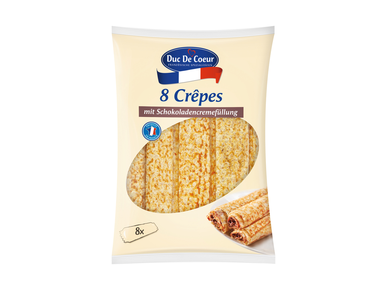 Crêpes fourrées à la crème de chocolat