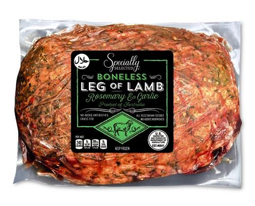Specially Selected Lamb Leg Roast Rosemary & Garlic or Unseasoned