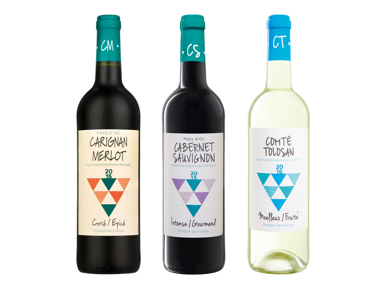 CARIGNAN MERLOT IGP 2016 LANGUEDOC-ROUSSILLON / CABERNET SAUVIGNON IGP 2015 OCCITANIE / COMTÉ TOLOSAN IGP 2016 SUD-OUEST