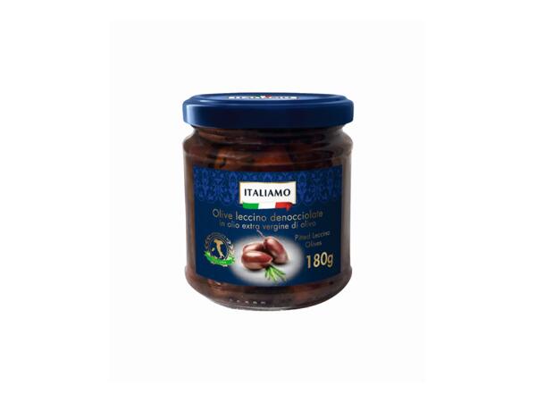 Pitted Leccino Olives in Olive Oil