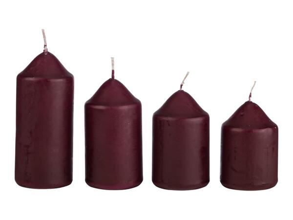 Livarno Home Burgundy Candles - 4 Pieces