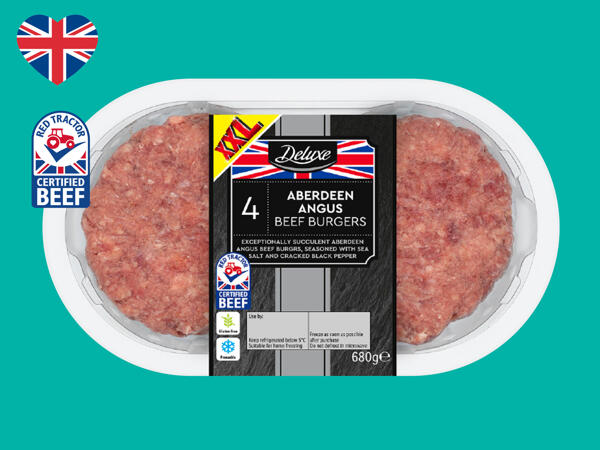 Deluxe 4 Aberdeen Angus British Beef Burgers