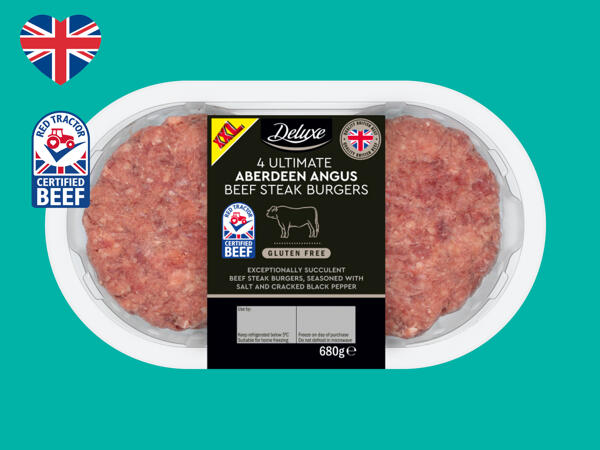 Deluxe 4 Ultimate Aberdeen Angus Beef Steak Burgers