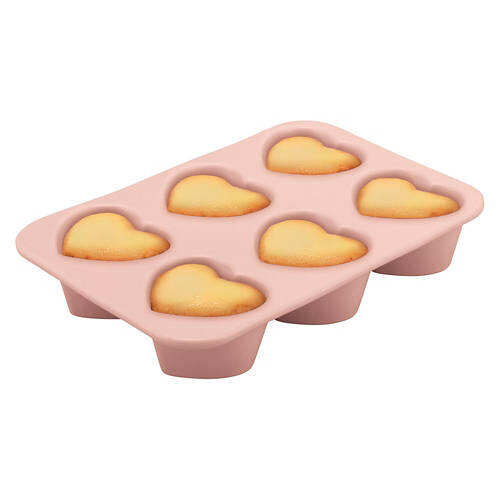 Valentine's Day Scalloped Ceramic Bakeware - Muffin Tin, Pink