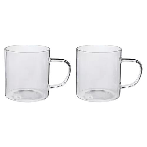 2 Pack Clear Glass Coffee Mugs