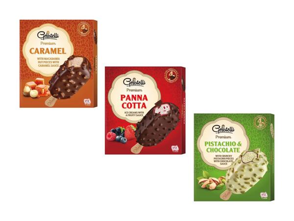 Glace premium avec coulis