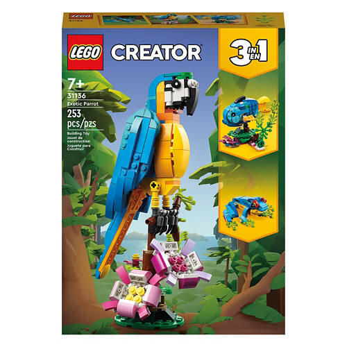 3 In 1 Exotic Parrot Creator Building Blocks, 253 piece