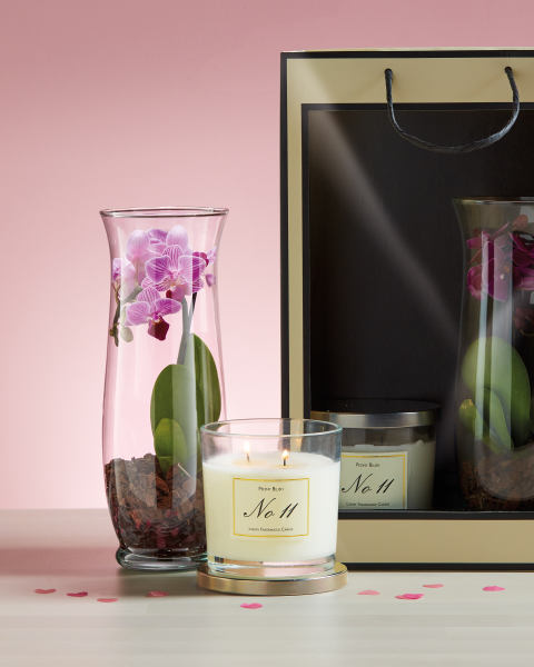 Orchid and Peony Candle Gift Bag