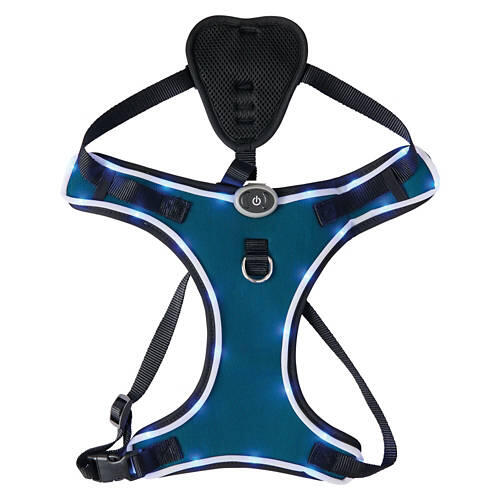 LED Dog Slip-On Harness - Blue, S
