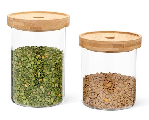 Crofton Glass Canister with Bamboo Lid