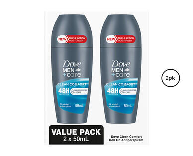 Dove Antiperspirant Roll-On Deodorant for Men or Women 2 x 50ml