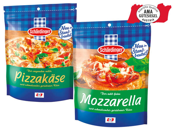 Schärdinger Mozzarella oder Pizzakäse gerieben