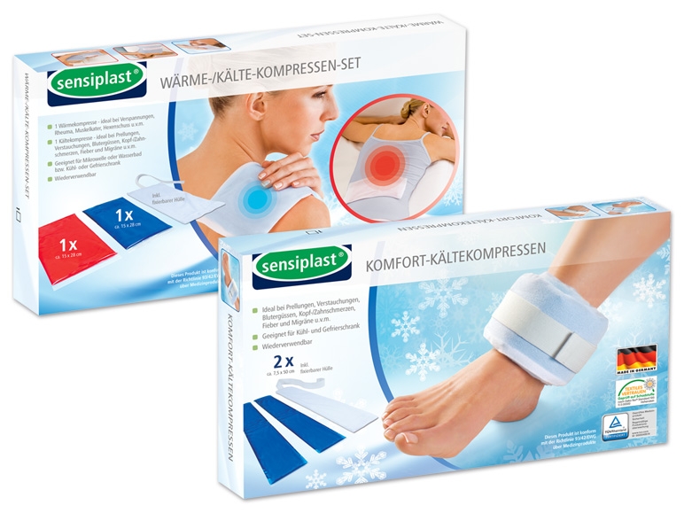 SENSIPLAST(R) Kältekompressen, 2 Stück oder Wärme-/Kälte-Kompressen-Set, 2-teilig