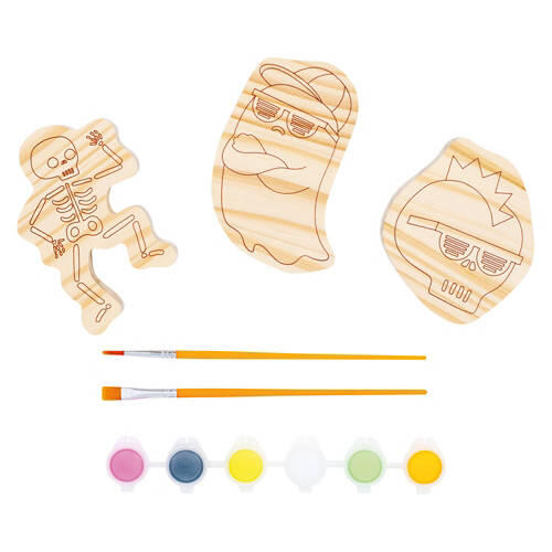 3 Piece Paint-Your-Own Halloween Woodcraft Set - Cool