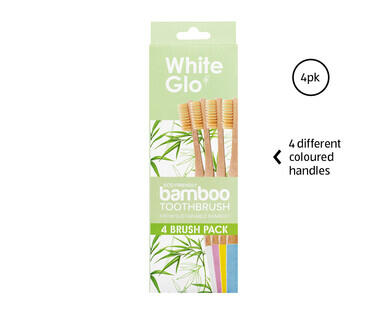 White Glo Bamboo Toothbrush 4pk