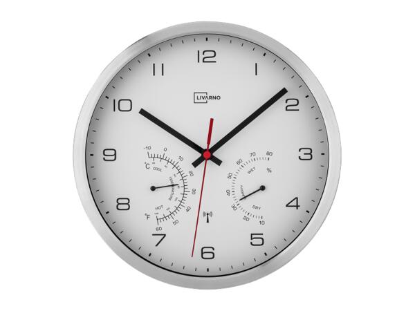 Radio-Controlled Wall Clock with Thermometer and Hygrometer