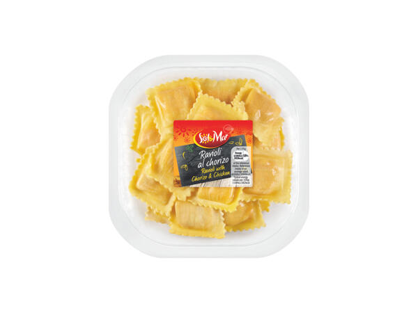 RAVIOLI WITH CHORIZO & CHICKEN FILLING