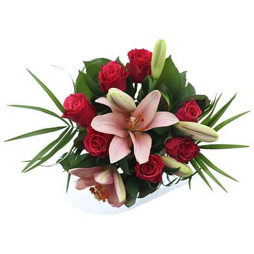 GARDENLINE Bouquet de roses et de lys de la Saint-Valentin