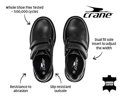 Velcro Leather School Shoes