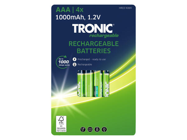 TRONIC(R) Nabíjecí baterie Ni-MH, 4 kusy