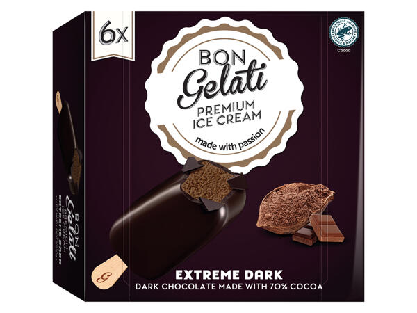 Ice Cream Coated with Dark Chocolate
