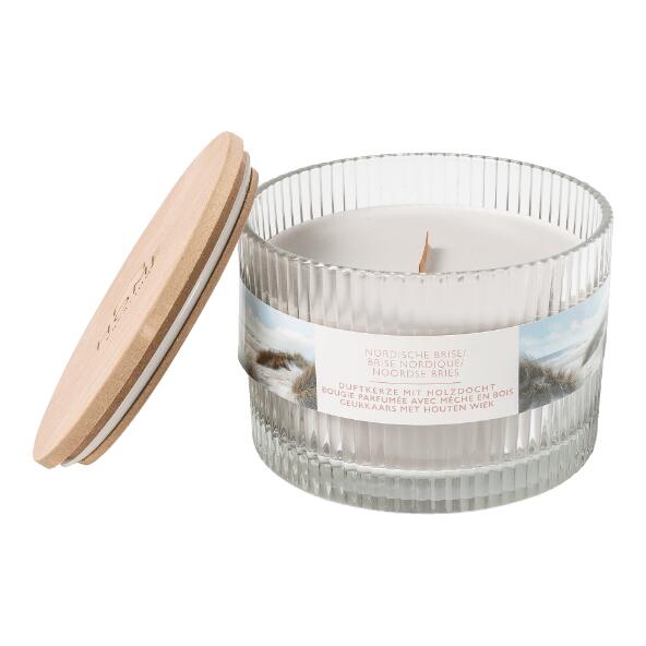 HOME CREATION(R) 				Bougie parfumée à mèche en bois