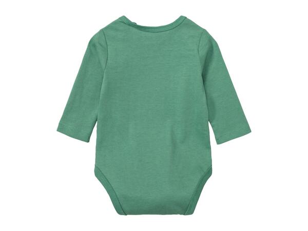 Lupilu Baby Long-Sleeve Bodysuits - 3 Pack Green