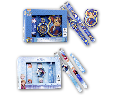 PAW PATROL™/DISNEY FROZEN Kinderuhr-Set