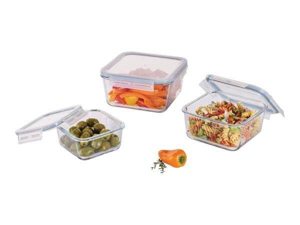 Livarno Home Square Glass Food Storage Containers - 3 Piece Set