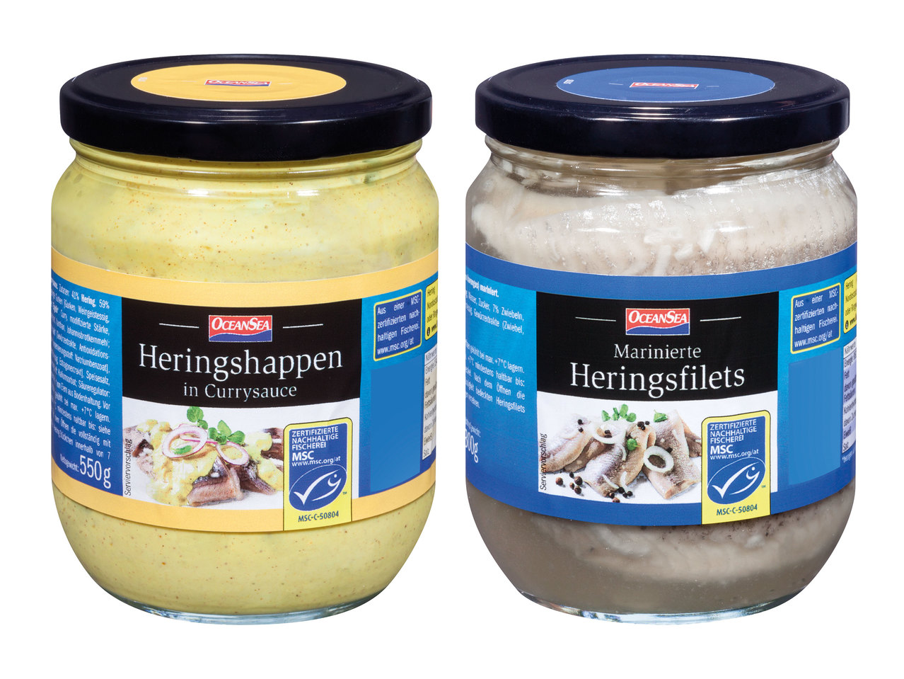 OCEAN SEA Marinierte Heringsfilets/Heringshappen in Currysauce