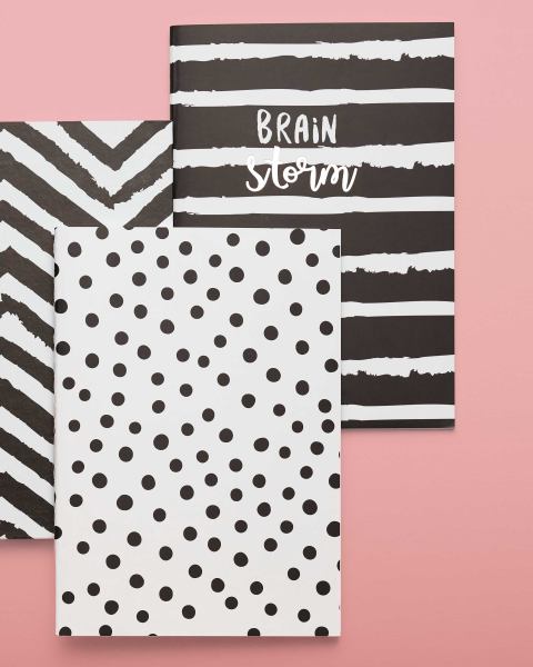 A5 Notebook Black/White 2-Pack