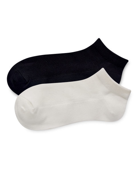 Crane Black/White Trainer Socks Pack