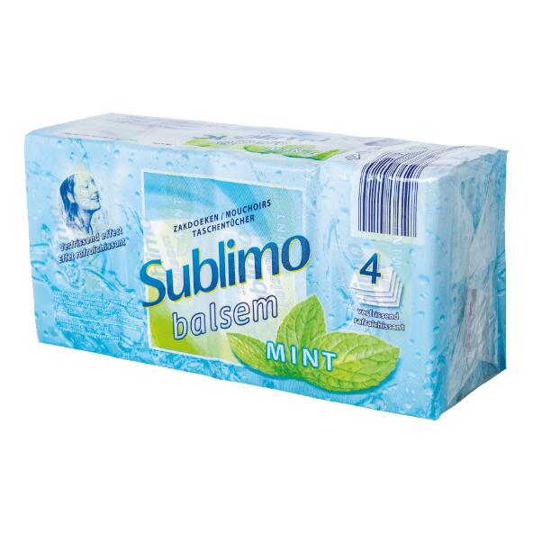 Mouchoirs mentholés, pack de 12