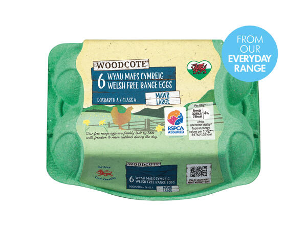 Woodcote 6 Large Welsh Free-Range Eggs