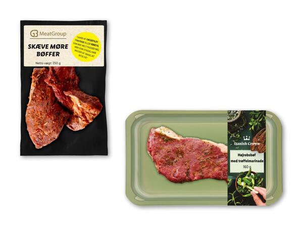 MEAT GROUP/​DANISH CROWN Skæve møre bøffer eller højrebsbøf