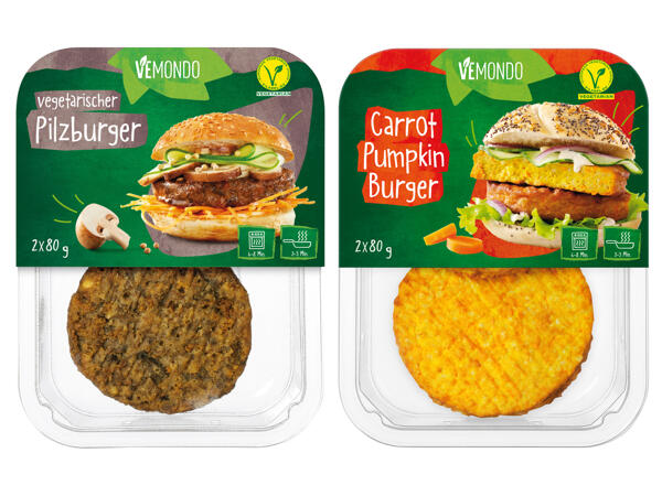 Pilzburger oder Karotten-Kürbis Burger