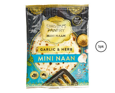 Simson's Pantry Garlic and Herb Mini Naans 5pk/225g