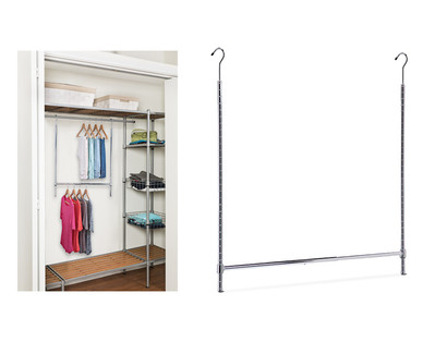 Easy Home Expandable or Over the Door Closet Rod