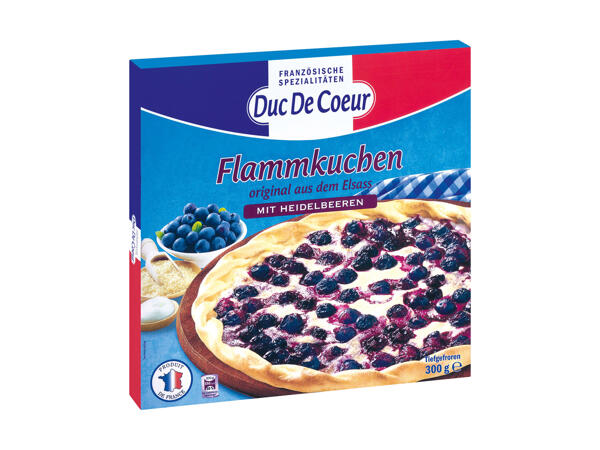 Tarte flambée con mirtilli