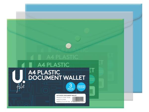 A4 Plastic Document Wallet