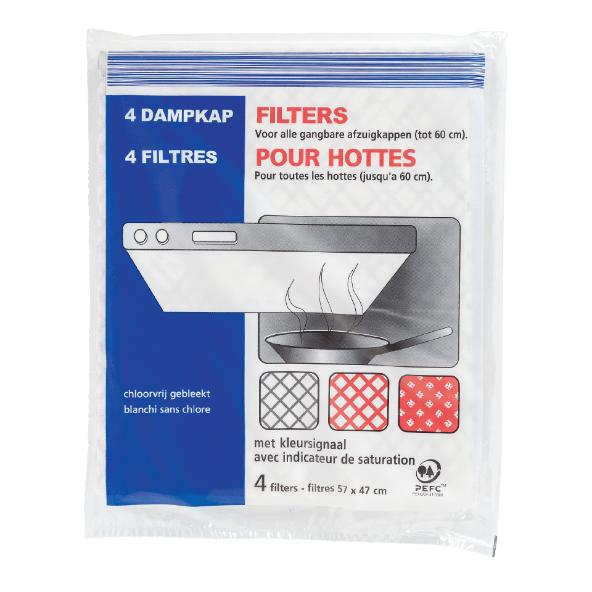 Dampkapfilters, 4 st.